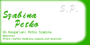szabina petko business card